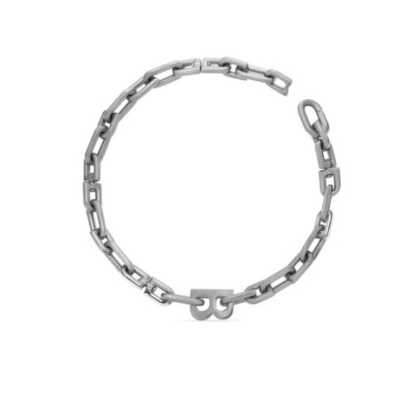 Authentic Balenciaga B Chain Necklace – Silver, Statement Piece, *SO RARE* - Picture 1 of 4